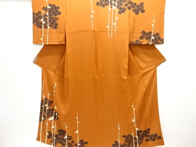 アンティーク　錦紗槍梅模様一つ紋着物